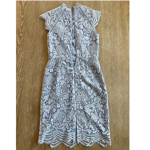 Chi Chi London Scallop Lace Pencil Dress | Size 4 Petite - Picture 4 of 7